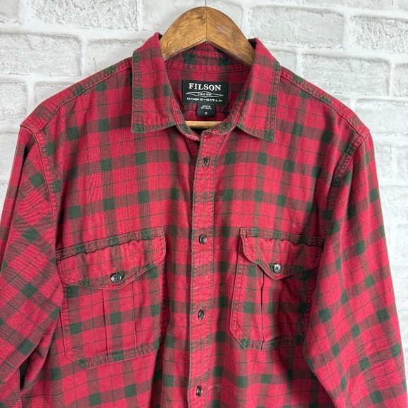 CC Filson Buffalo Plaid Double Pocket Long Sleeve Flannel Button Up Shirt MEDIUM - Picture 1 of 8